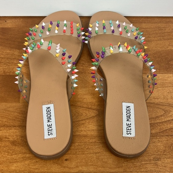 Steve Madden blizie spiky colorful slide sandals size 8 fun casual trendy - Picture 4 of 7